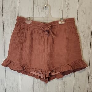 🥳Very J High Waist Ruffled Shorts in Dusty Rose Medium
